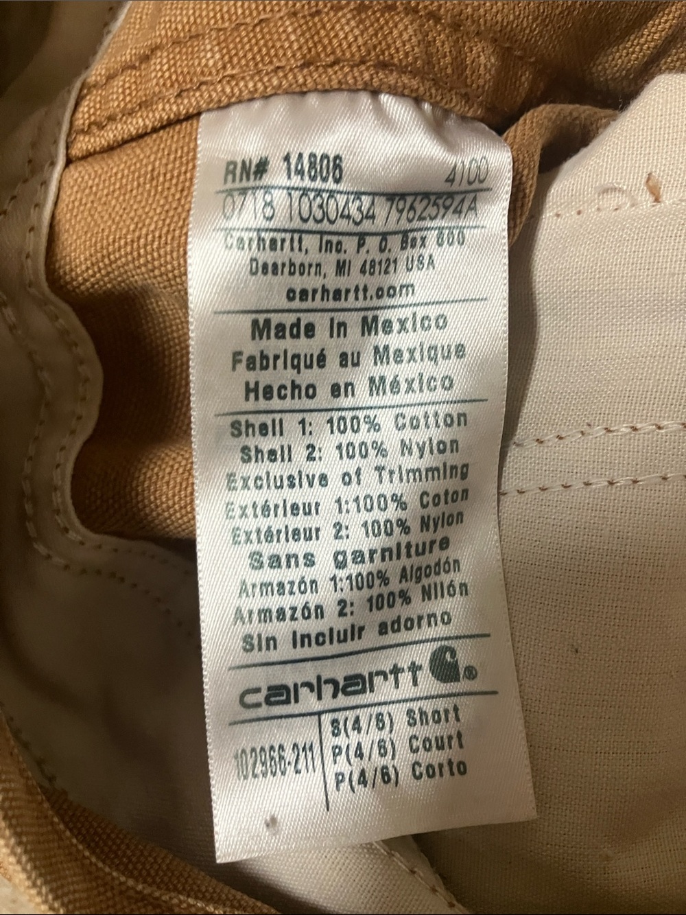 Carhartt Tan Duck Bib Overalls - Women's Work Jumpsuit - Picture 7 of 9